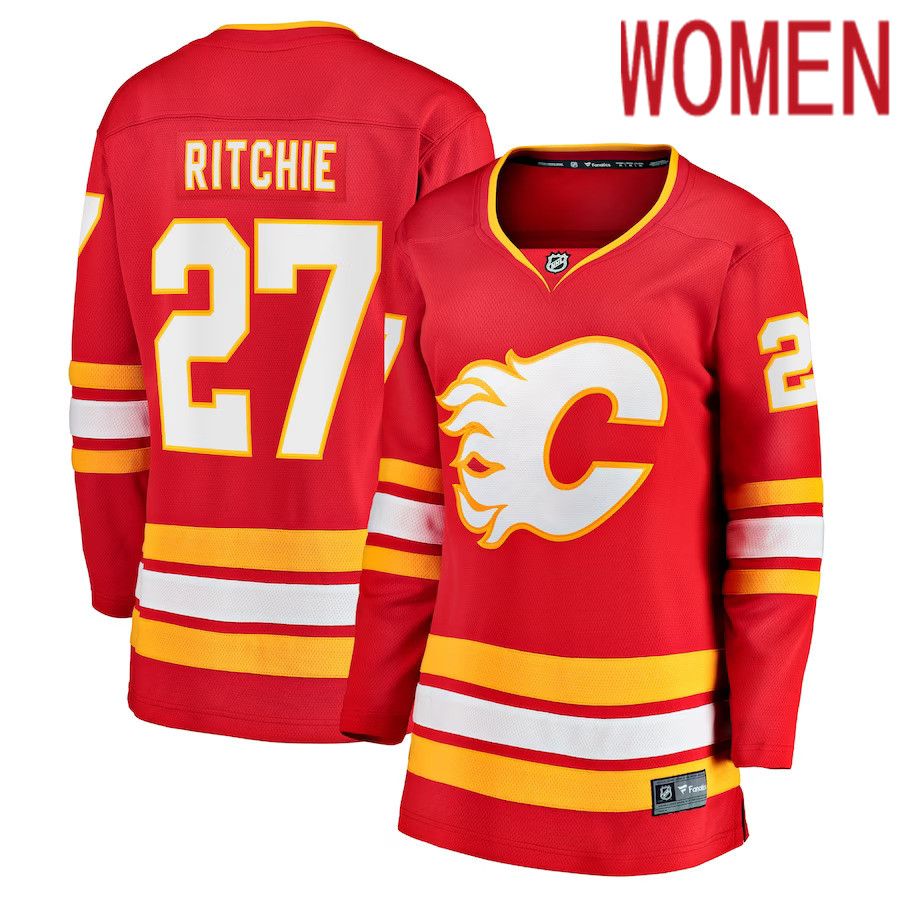 Women Calgary Flames #27 Nick Ritchie Fanatics Branded Red Home Breakaway NHL Jersey